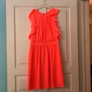 Neon orange cocktail gown